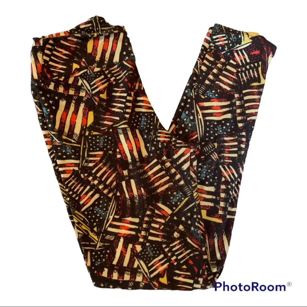 LuLuRoe American Flag Leggings OS
